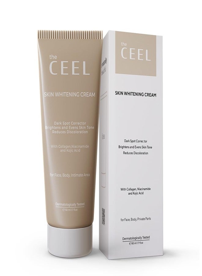 The Ceel Skin Whitening Cream – Dark Spot Corrector for Face, Body & Intimate Areas – With Collagen, Niacinamide & Kojic Acid – Brightens Skin Tone, Reduces Discoloration – 50ml - Image 1